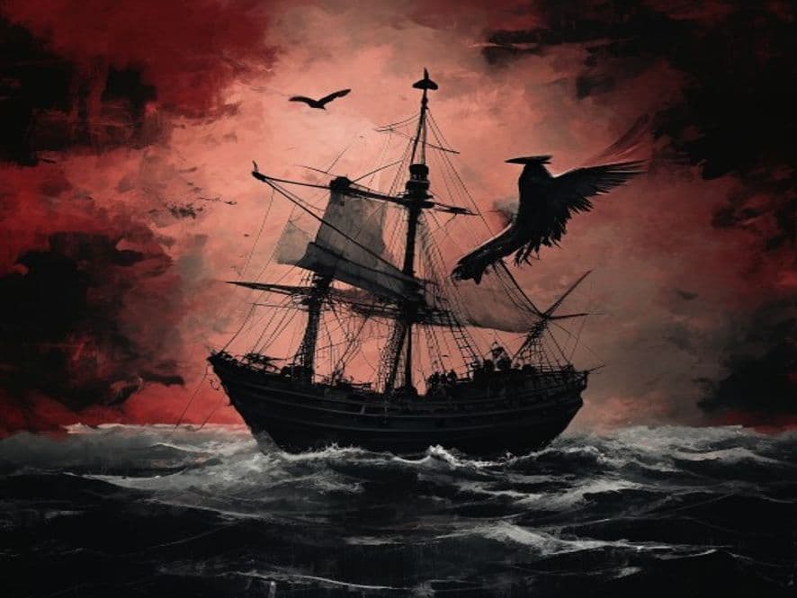 Ilustración del símbolo «El barco y el pájaro» en el universo de Robe y Extremoduro