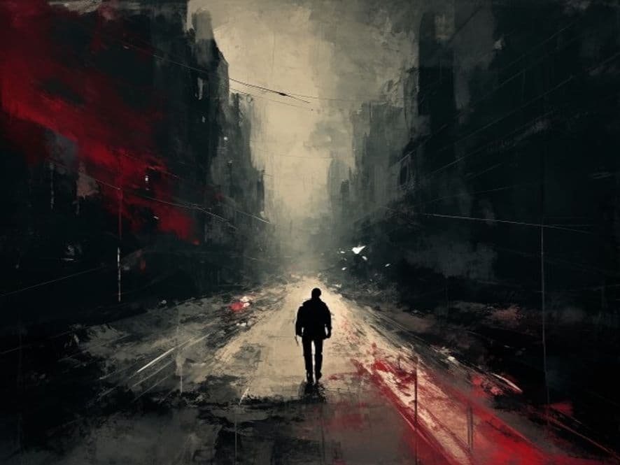 Ilustración del símbolo «El camino y la carrera» en el universo de Robe y Extremoduro