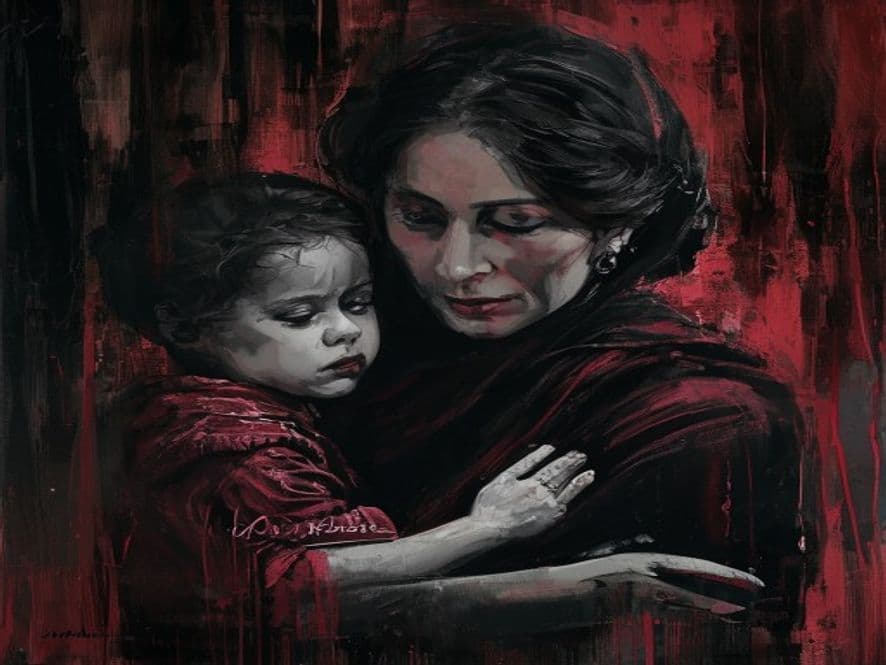 Ilustración del tema «Infancia y familia» en el universo de Robe y Extremoduro