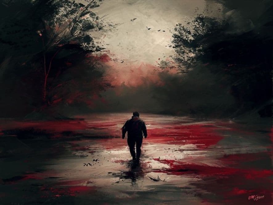 Ilustración del tema «Viaje» en el universo de Robe y Extremoduro