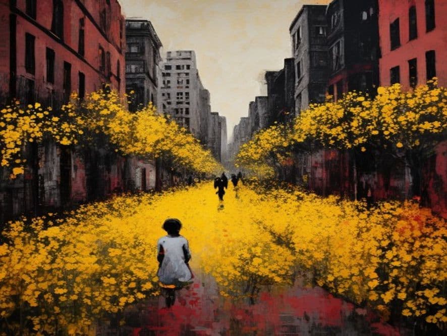Ilustración del símbolo «Las flores amarillas» en el universo de Robe y Extremoduro
